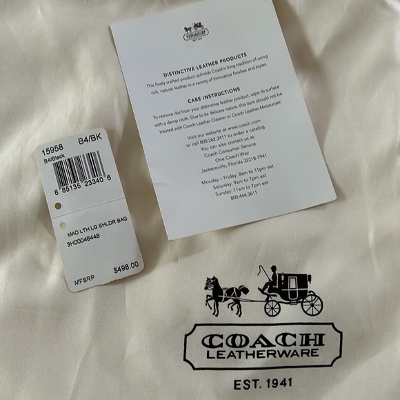 COACH black leather shoulder crossbody bag Large - Picture 11 of 16